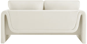 Sloan Cream Velvet Fabric Loveseat 199Cream-L Meridian Furniture
