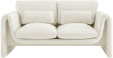 Sloan Cream Velvet Fabric Loveseat 199Cream-L Meridian Furniture