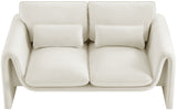 Sloan Cream Velvet Fabric Loveseat 199Cream-L Meridian Furniture