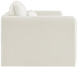 Sloan Cream Velvet Fabric Loveseat 199Cream-L Meridian Furniture