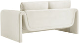 Sloan Cream Velvet Fabric Loveseat 199Cream-L Meridian Furniture