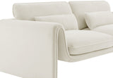 Sloan Cream Velvet Fabric Loveseat 199Cream-L Meridian Furniture