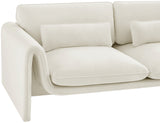 Sloan Cream Velvet Fabric Loveseat 199Cream-L Meridian Furniture