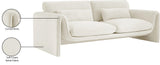 Sloan Cream Velvet Fabric Sofa 199Cream-S Meridian Furniture