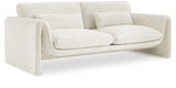 Sloan Cream Velvet Fabric Sofa 199Cream-S Meridian Furniture