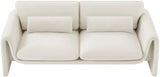 Sloan Cream Velvet Fabric Sofa 199Cream-S Meridian Furniture