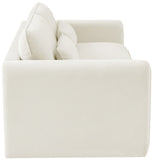 Sloan Cream Velvet Fabric Sofa 199Cream-S Meridian Furniture