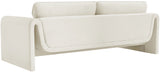 Sloan Cream Velvet Fabric Sofa 199Cream-S Meridian Furniture