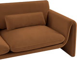 Sloan Saddle Velvet Fabric Loveseat 199Saddle-L Meridian Furniture