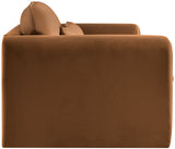 Sloan Saddle Velvet Fabric Loveseat 199Saddle-L Meridian Furniture