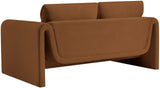 Sloan Saddle Velvet Fabric Loveseat 199Saddle-L Meridian Furniture