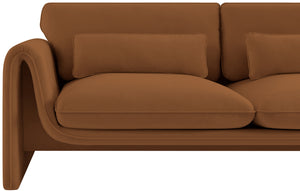 Sloan Saddle Velvet Fabric Sofa 199Saddle-S Meridian Furniture