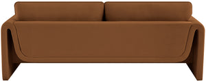 Sloan Saddle Velvet Fabric Sofa 199Saddle-S Meridian Furniture