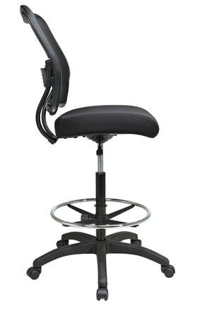 OSP Home Furnishings Deluxe Mesh Back Drafting Chair with Lumbar Support and Pneumatic Height Control 13-37N20D