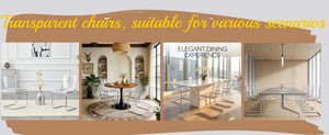 English Elm Transparent Polycarbonate Dining Chair Set of 4 with Arched Steel Frame Modern Style W2920P411151