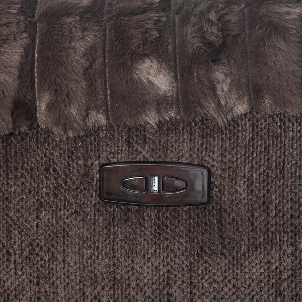 English Elm M079 Power Reclining Sofa & Loveseat Set - Cozy Brown Fabric, Usb Ports, Effortless Comfort & Style W1805S00107