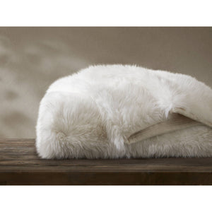 JLA Home Harbor House - Faux Botswana-Inspired Fur Throw Blanket — Sustainable, OEKO-TEX & GRS Certified Plush Luxury Draping Comfort Polar Bear HHD50-1913
