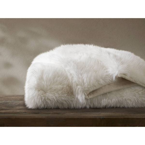 JLA Home Harbor House - Faux Botswana-Inspired Fur Throw Blanket — Sustainable, OEKO-TEX & GRS Certified Plush Luxury Draping Comfort Polar Bear HHD50-1913