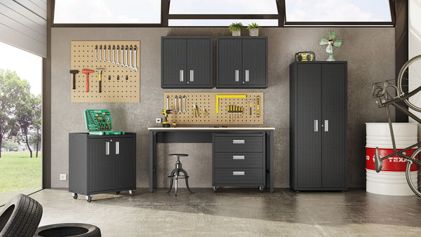 Manhattan Comfort Fortress Modern Garage Set Charcoal Grey 19GMC-CH