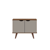 Manhattan Comfort Hampton Mid-Century Modern Accent Cabinet Off White and Maple Cream 19PMC11