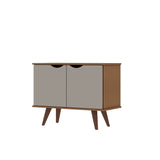 Manhattan Comfort Hampton Mid-Century Modern Accent Cabinet Off White and Maple Cream 19PMC11