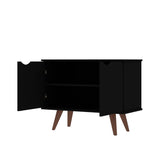 Manhattan Comfort Hampton Mid-Century Modern Accent Cabinet Black 19PMC70