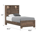 English Elm Wallace & Bay - Wallace & Bay  Plinz Brown Twin Bookcase Bed