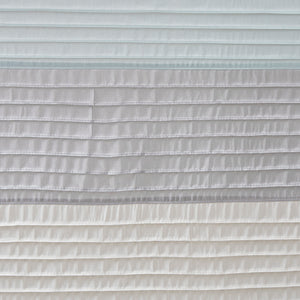 JLA Home Madison Park - Faux Silk Dupioni Shower Curtain with Pintuck Texture and Color‑Block Panels for Hotel-Quality Bath Aqua MP70-2978