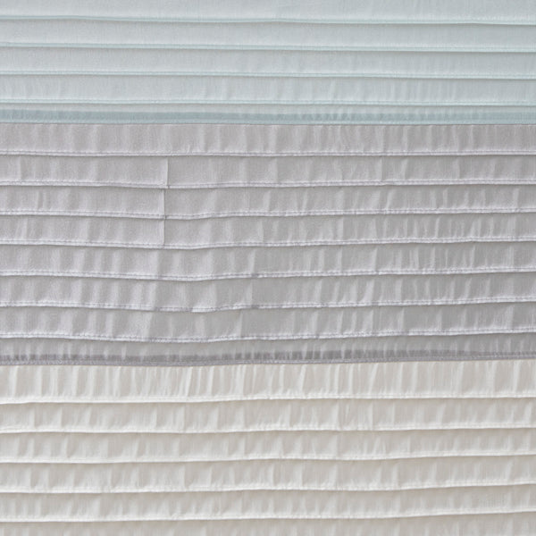 JLA Home Madison Park - Faux Silk Dupioni Shower Curtain with Pintuck Texture and Color‑Block Panels for Hotel-Quality Bath Aqua MP70-2978