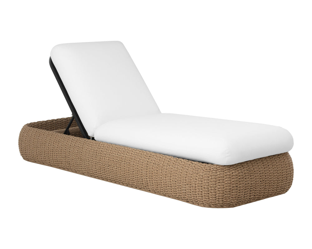 Sunpan Barcelona Lounger - Elegant Weather-resistant Design With Plush Comfort For Ultimate Relaxation Outdoors White Fabric 112175