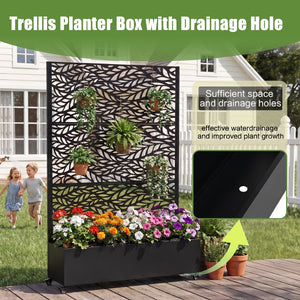 English Elm Metal Galvanized Raised Garden Bed on Wheels with Trellis for Climbing Vines Outdoor W5312P460793