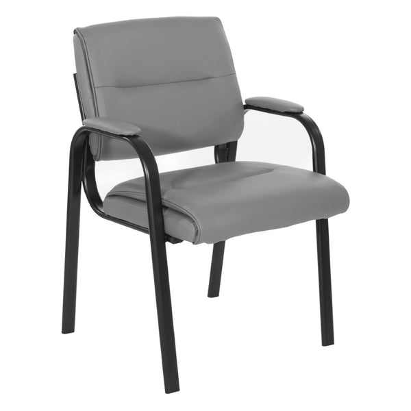 OSP Home Furnishings Guest Chair with Padded Faux Leather Seat Steel Frame for Office Reception Visitors FL10274-U42