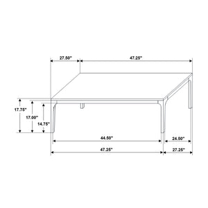 English Elm Rectangular Mid-Century Faux Marble Coffee Table in Grey & Light Oak — Sleek HPL Surface, Earthy Base B016P372991