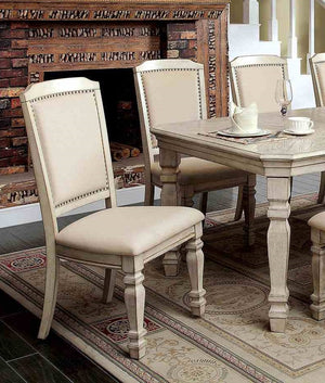 English Elm Transitional Westerham Arm Chair Set of 2 — Dark Cherry wood, upholstered comfort, gold-capped legs elegance Antique White,Ivory 43 L x 22 W x 13 H B2741P408884