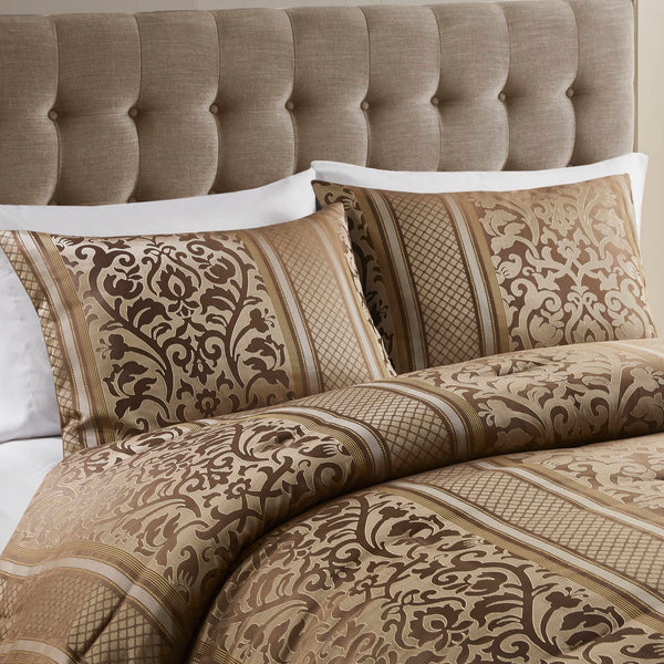 English Elm 6 Piece Jacquard Comforter Set With Decorative Pillows - Luxurious, Cozy, And Easy Care For Full/Queen B035P280388
