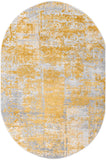 Unique Loom Finsbury Elizabeth Machine Made Abstract Rug Yellow, Ivory/Gray 5' 3" x 8' 0"