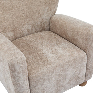 English Elm Christopher Knight Home® - Cozy Wingback Armchair with Plush Bouclé Upholstery, Solid Wood Legs, Timeless Elegant Comfort beige brown 32 L x 29.5 W x 26.75 H N776P293322B