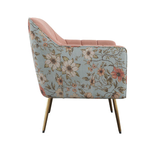 English Elm Wallace & Bay - Rose Pink Accent Chair with Floral Print Upholstery, Solid Wood Frame, Transitional Style Comfort B2709P212471