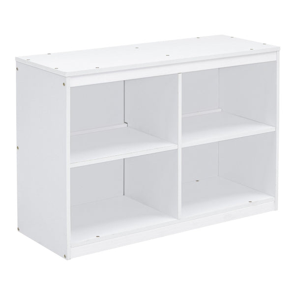 English Elm Twin Loft Bed Pinewood Frame Four Drawers Retractable Study Desk Kids Bedroom White LT000368AAK