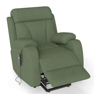 English Elm Power Lift Recliner For Seniors - Elegant Electric Chair With Remote Control & Side Pocket, Dark Green Velvet W1028S00056-GIGA