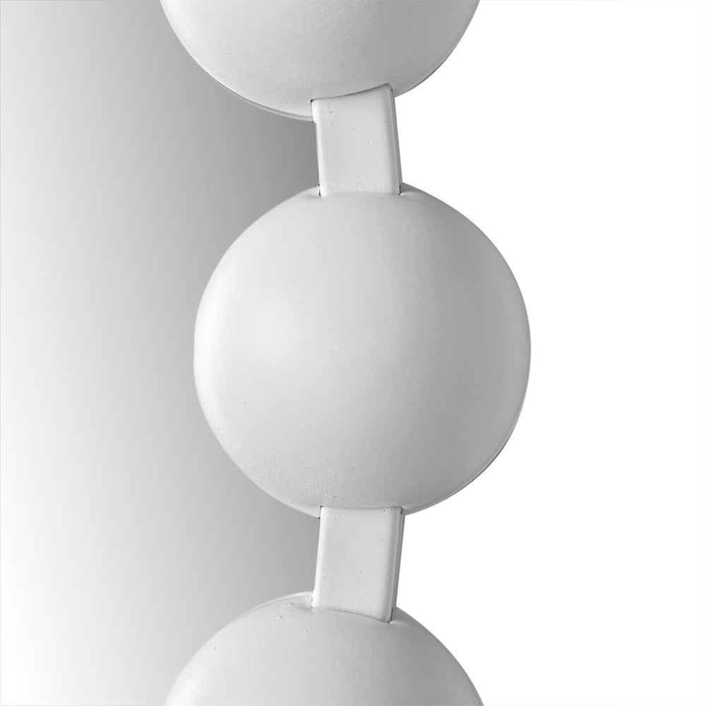 JLA Home Madison Park Signature - 36" Vintage-Inspired Round Wall Mirror with Matte White Beaded Metal Frame, HD Glass & Easy Hang (36" diameter) MPS95F-0043