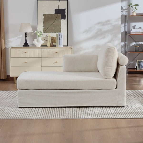 English Elm 31.69" Chenille Modular Sofa Bed with Pocketed Springs and Matte Black Legs for Studios W3189P438357