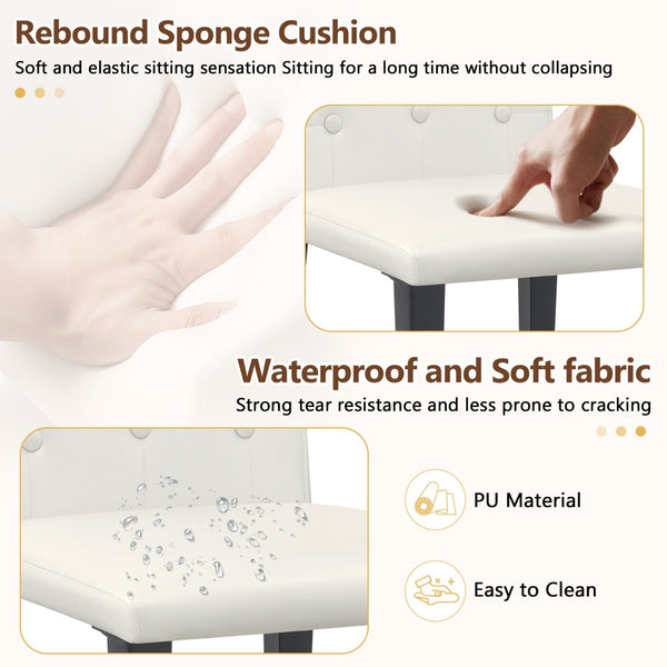 English Elm Table And Chair Set - Modern White Grain Dining Table With Built-In Storage & 8 Ergonomic Pu Chairs W1151S04271-GIGA