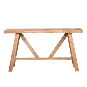 English Elm Farmhouse A-frame Console Table Engineered Wood Entryway Accent with Open Base W2729P414723