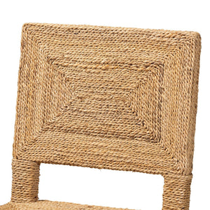 English Elm Modern Handcrafted Seagrass Woven Mahogany Counter Stool for Kitchen Island B2750P467723