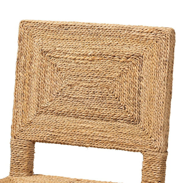 English Elm Modern Handcrafted Seagrass Woven Mahogany Counter Stool for Kitchen Island B2750P467723