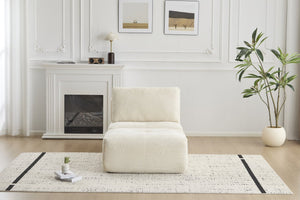 English Elm Modern Modular Memory Foam Sofa - Stylish Pet-Friendly Chaise Lounge With Movable Ottoman, Beige W3723P346956