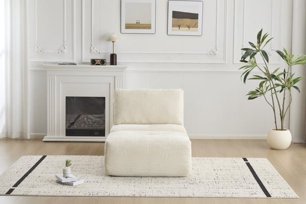 English Elm Modern Modular Memory Foam Sofa - Stylish Pet-Friendly Chaise Lounge With Movable Ottoman, Beige W3723P346956