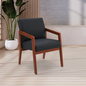 OSP Home Furnishings Wood Guest Chair with Cherry Finish Frame and Memory Foam Seat for Executive Offices Cherry WD587-U6