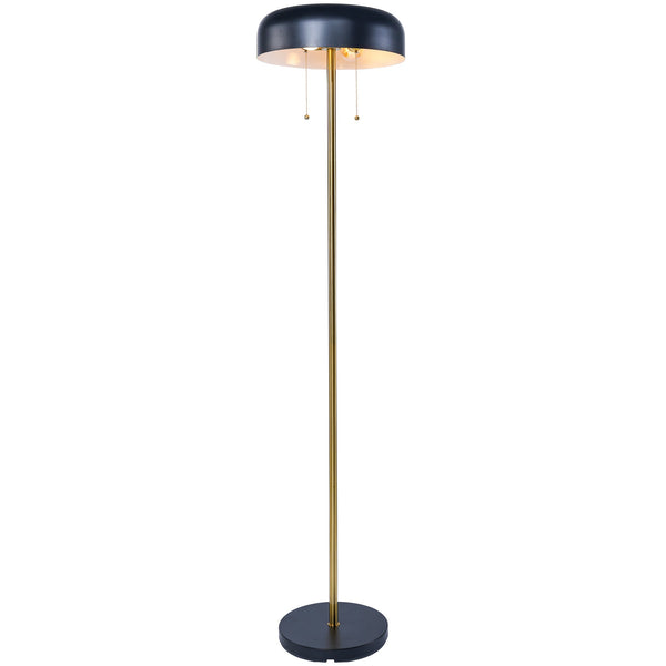 English Elm Ashcroft Furniture - Modern Floor Lamp - Sleek Vesper Design In Black & White For Cozy Living Room, Bedroom & Office Use B183P315090